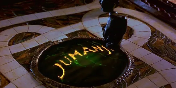 Le plateau de jeu Jumanji illuminé